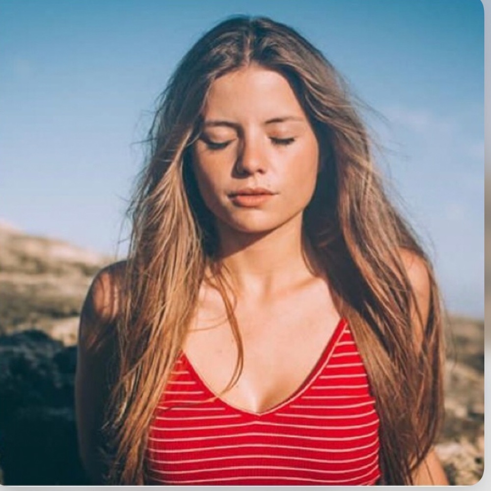 Red and white striped brandy Melville tank top